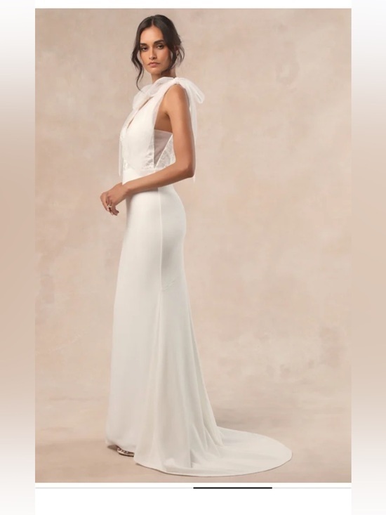 Lulus Dresses & Skirts - NWT Lulus Desiree White Tie-Strap Jacquard Mermaid Maxi Dress